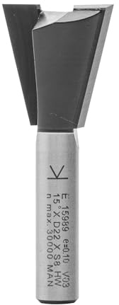 ENT 15989 Gratfräser HW, Schaft (S) 8 mm, Durchmesser (D) 22 mm, NL 22 mm, E 15°, SL 32 mm, ohne Vorschneider