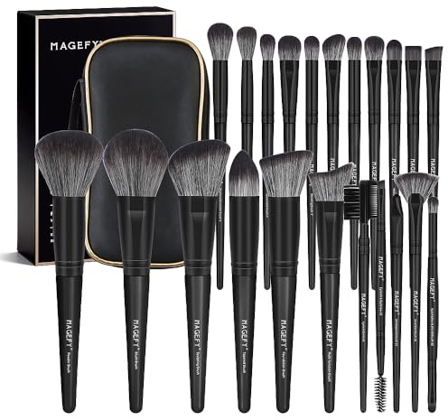 Schminkpinsel Kit MAGEFY Professionelles 22 Pcs Pinselset Makeup Foundation Lidschatten Make up Pinsel Kosmetikpinsel Set mit Pu Leder Tasche