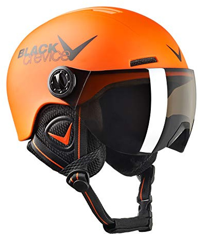 Black Crevice Kinder-Skihelm Leogang I Skihelm mit Visier im Pilotenstyle I Snowboardhelm für Jungen & Mädchen I Atmungsaktiver Ski-Helm I Größenverstellbar