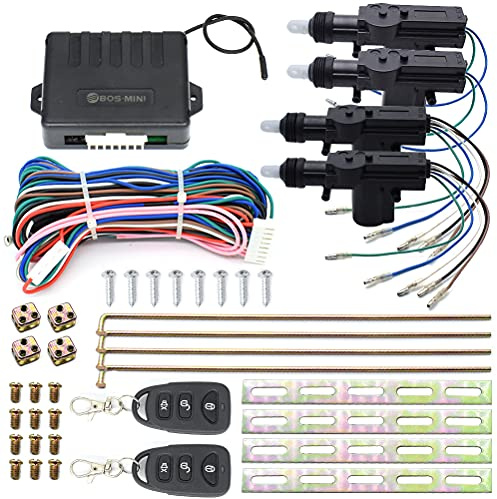XUKEY Zentralverriegelung Universal Auto Türschloss Keyless Entry System mit 2 Fernbedienung, Autotürschloss Zentralverriegelung Set Auto Umrüstung