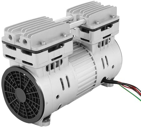 Luftkompressor 750W, Airbrush Kompressor Mächtig Luftstrom und Luftdruck, 125L/min & 8bar, low dB Ölfrei Kompressor mit Schalldämpfer, für Kühlkompressoren, Klimakompressoren