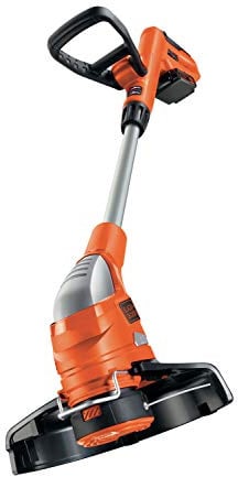 BLACK+DECKER Rasentrimmer mit Akku Rasenkantenschneider mit Akku und Ladegerät (18V 2,0Ah Li-Ion, Schnittbreite 23 cm, Zweithandgriff, E-Drive, Teleskopstiel) GLC1823L20