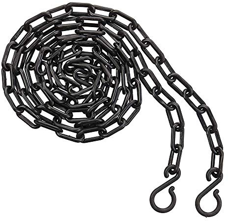Kunststoff Absperrkette Parkplatz Barriere Straße Kunststoffkette Gefahrenkette Kettenglied schwarz/rot/weiß/gelb, 5m/8m/10m (schwarz, 6mm x 10m)