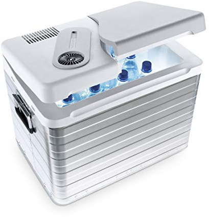 Mobicool Q40 AC/DC elektrische Kühlbox 39L – 12V und 230V – Tragbare Alu-Kühlbox für Auto, LKW, Wohnmobil, Boot und Camping – Robustes Aluminium-Gehäuse – Kühlt bis 18 °C unter Umgebungstemperatur