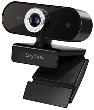 LogiLink UA0368 - HD USB-Webcam mit Mikrofon f?r gestochen scharfe Videogespr?Che mt Familie/Freunde/Beruf (Skype, Team, Google Meet, Facebook,)