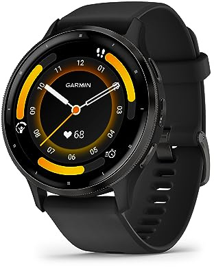 Garmin Venu 3 45mm – Fitness-Smartwatch, 1,4 AMOLED-Touchdisplay, bis zu 14 Tage Akkulaufzeit, 30+ Sport-Apps, Bluetooth Telefonie und Sprachassistenz, Music, GarminPay, Rollstuhlmodus