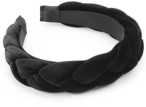 DRESHOW Geflochtene Stirnbänder für Damen Samt Haarreifen Elastische Criss Cross Haarbänder Zubehör