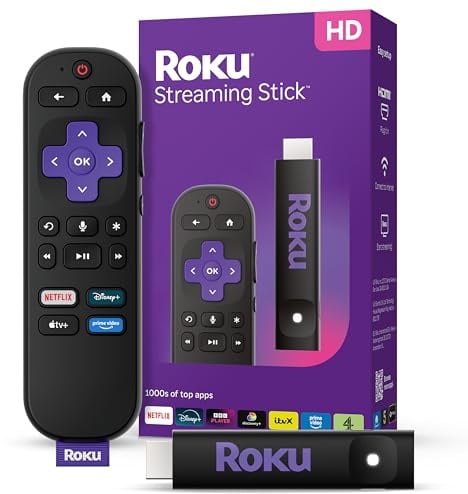 Roku® Streaming Stick™ 2025 - HD-HD-Streaming-Gerät für TV mit Sprachfernbedienung - Kostenlos und Live-TV