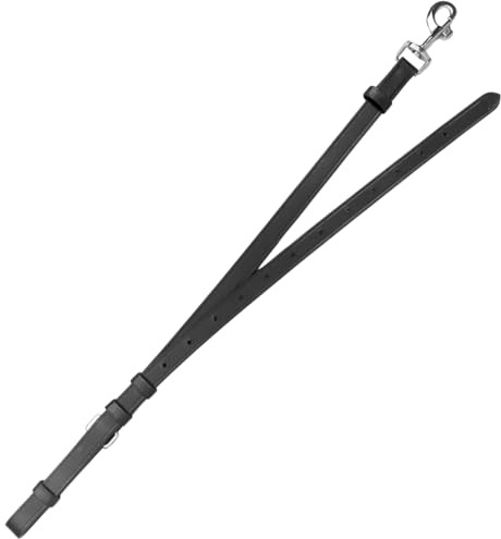JA Horse JA3003 Leder Ausbindezügel Ausbinder Hilfszügel Zügel – Verstellbare Leather Side Reins aus hochwertigem Leder für Longier- & Dressurtraining (Schwarz, Full/Warmblut)