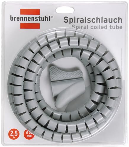 Brennenstuhl Spiralschlauch 2,5m | 20mm Durchschnitt, grau