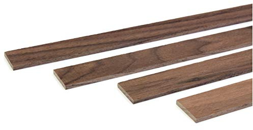 wodewa Abschlussleiste Nussbaum Geölt Vollholz 1000x30x4mm | Echtholz Holzleiste Wandverkleidung | Abdeckleiste Geölt Seidenmatt | Made in Germany Nachhaltig