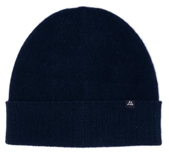 DANISH ENDURANCE 100% Kaschmir Mütze, Luxuriös Weich, Warme Thermo Wollmütze, Premium Komfort, Unisex, Beanie für Damen & Herren, Dunkles Marineblau, Einheitsgröße