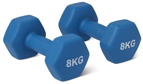 Amazon Basics Neoprene Dumbbell Weights Set, Pair of 8 kg