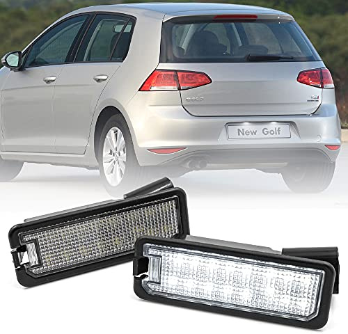 NSLUMO 2 weiße LED-Nummernschildbeleuchtung für Golf IV, V, VI, VII, Polo III, IV, V, Passat B7, B8, CC, Beetle, Lupo, Ibiza, Leon, Exeo, Altea, Canbus Led hintere Tag-Lampen