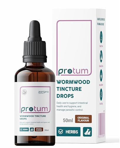 Zanipro Natürliche Wurmkur Hund Tropfen & Katzen 100% pflanzliche – 50 ml | flüssiger Wurmkur-Komplex mit Wermut, Schwarznuss & Quassia, Entwurmung Verdauungs- & Darmunterstützung für Kätzchen