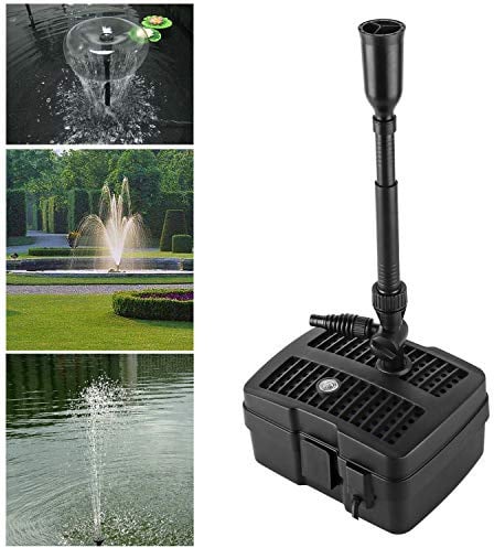 Forever Speed 4 in 1 Teichpumpe Springbrunnenpumpe mit Filter, 5W/9W/11W UV-Klärer, 1000l/h-2500l/h, mit 10m Stromkabel für Garten- und Springbrunnengestaltung (5W 1000l/h)