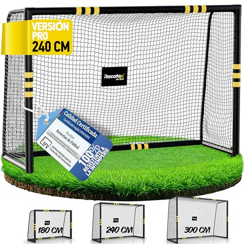 Racetex Fussballtore für Garten Kinder und Erwachsene mit [Anti-Rost Beschichtung] - Fußballtor Kinder inkl. Erdanker für optimalen Halt - Fußball Tor mit rundum Polsterung (240cm x 160cm.)