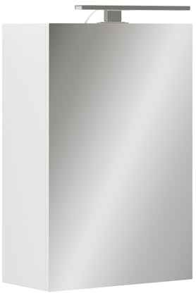 Vicco Badspiegelschrank Lavio, Weiß, 40 x 60 cm mit LED-Beleuchtung, mit integrierter Ablagefläche und LED-Beleuchtung