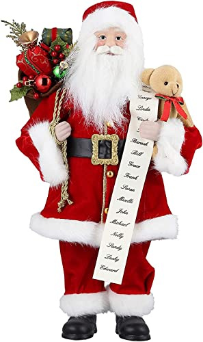 Uten Weihnachtsmann 44cm/ 18“ Santa Claus Figuren animierte Weihnachtsstern stehend Santa Figur mit Geschenk und Weihnachtsbaum für Tischplatte Figur Ornamente Weihnachtsfeier
