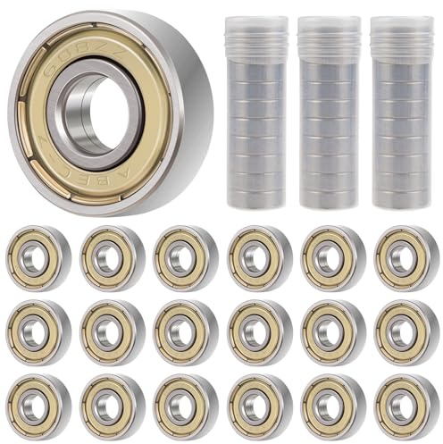 30 Stück 608zz Kugellager Kohlenstoffstahl Skateboard Kugellager Double Shielded Rillenkugellager Kugellager 22x8x7mm 608 Bearings für Skateboards, Roller, Inline Skates (Silber)