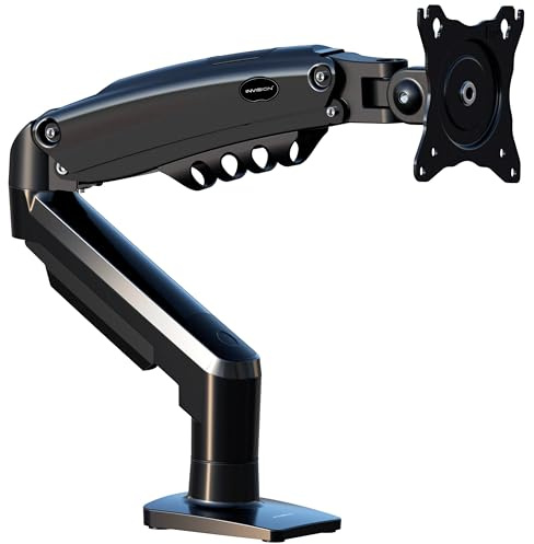 Invision Monitor Halterung für 19-32 Zoll Bildschirme - VESA 75 & 100 mm - Schreibtischklemme Ständer - Höhenverstellbar Neigungen Schwenken Dreht - Erhöhte Tragfähigkeit von 2-9 kg - MX200 Einzelarm