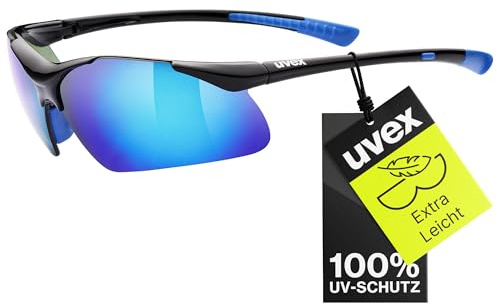 Uvex sportstyle 223 - Sportbrille für Damen und Herren - 100% UVA-, B, C Schutz - druckfreier Sitz & perfekter Halt - black/blue - one size