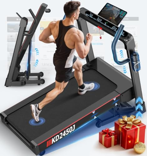 DECORCN laufband für zuhause klappbar Leiser, mit Steigung, Hohe Kapazität | laufband für zuhause,Leiser Motor,Breite Lauffläche,WiFi,Bluetooth, APP,Marathon-Training,Deutsche Qualitätsmarke,TÜV-geprüft