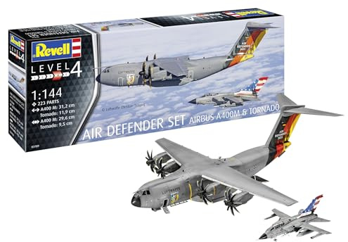 Revell Modellbau I Air Defender I Bausatz I Maßstab 1:144 I 223 Teile I Bastelset ab 12 Jahren I Präzisionsmeisterwerk am Himmel