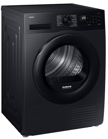 Samsung DV90DG52A0ABEG Wärmepumpentrockner, 9 kg, EEK: C, AI Wäschetrockner mit WiFi-SmartThings-App, LED-Display, Hygiene-Programm, Air Refresh, Knitterschutz, Schwarz