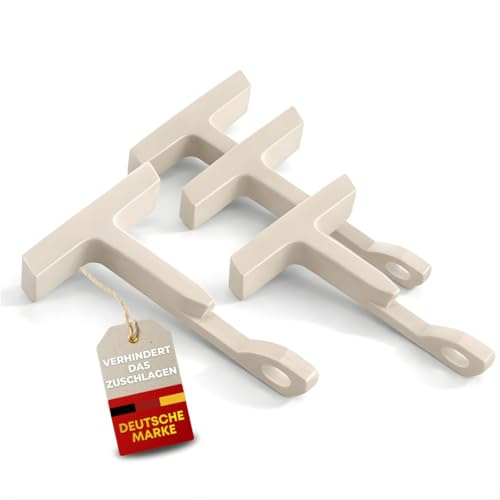 Quality Collection | Fensterfeststeller für Kippfenster | Fensterstopper | 4er-Set | Beige | Robuste Sicherung für Kippfenster | Einfache stabile Montage | Ideal für Zuhause und Büro