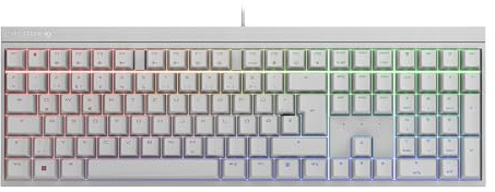 CHERRY MX 2.0S, Mechanische Gaming-Tastatur, Deutsch QWERTZ, MX Black, Weiß | RGB-Beleuchtung mit 16 Mio. Farben, Kabelgebunden (USB-A), Designed in Germany, Full-Key-Rollover, Anti-Ghosting, Game-Mode