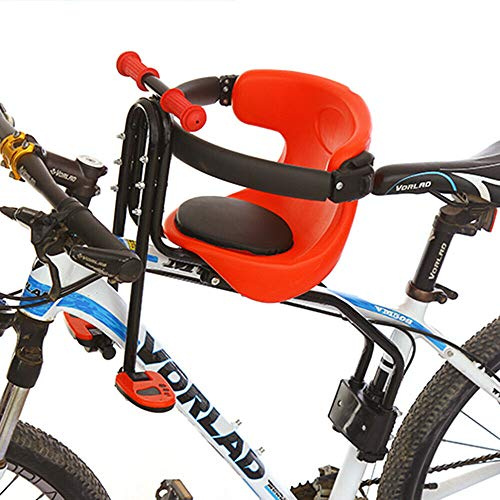 Xigner Fahrradsitz Kinder Vorne Kindersitz Fahrrad Sicherheits-Kindersitz Mit Pedal und Sicherheitsbügel, für Mountainbikes,Citybikes,Falträder, für Mountainbike bis 30 kg, von 8 Monaten bis 6 Jahren