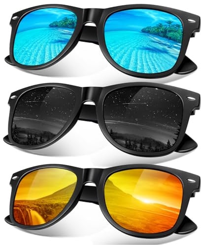 Sunier 2026 Hoher Schutz Sonnenbrille Herren Damen Polarisiert Retro Vintage 100% UV-Schutz Klassisch Golf Fahren Fahrende Angeln Reisen Cat 3 CE