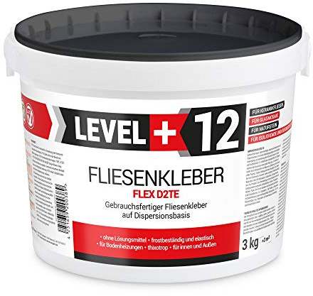 3 kg Fertig Fliesenkleber Steinkleber Flexmörtel Weiß Innen Außen Dispersions-Kleber RM12