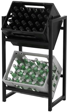 ML-Design Getränkekistenregal für 2 Kisten, 47x31x75,5 cm, Stahl, freistehend, Standregal für Getränkekisten, Getränkeregal Kastenregal Kistenregal Bierkistenregal Getränkekistenständer Kistenständer