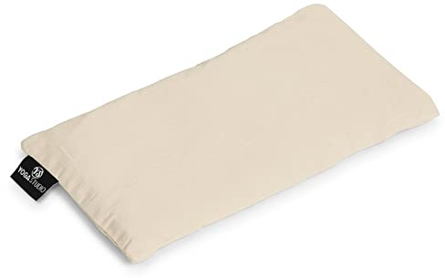 Yoga Studio organisches Augenkissen, 23 x 12/13 cm, Bio-Lavendel- und Leinsamenduft, Yogakissen für müde Augen und Kopfschmerzen, Naturweiß (Ecru), 23cm x 12/13cm, weight, 200g