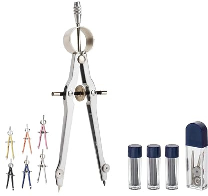 Mr. Pen- Professional Compass for Geometry, Extra Lead, Metal Compass Drawing Tool for Students, Back to School Supplies
