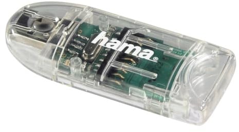 Hama Multi-Kartenleser 8in1, USB 2.0 | Kartenlesegerät transparent, für microSD/SDHC, SD/SDHC, MMC u.a.