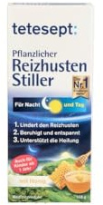 Tetesept Pflanzlicher Hustenstiller - 1 x 125ml - Hustensaft mit Honig - natürlich wirskam bei Reizhusten
