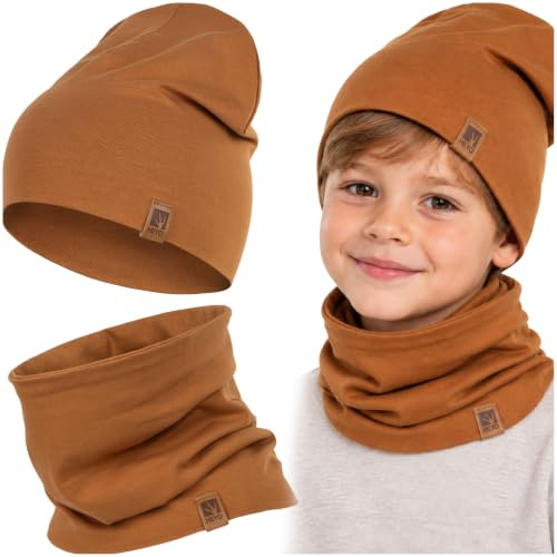 HEYO Kinder Mütze & Schlauchschal Set, 95% Baumwolle