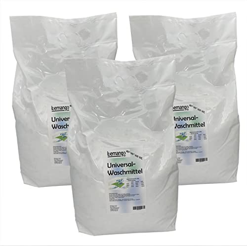 Bemango Waschpulver Colorwaschmittel in Pulverform, Lilie Duft, Bleichfrei, High Efficiency Formel, Maschinenwäsche 20-95°C, 3x10 kg, ca. 100 Waschladungen