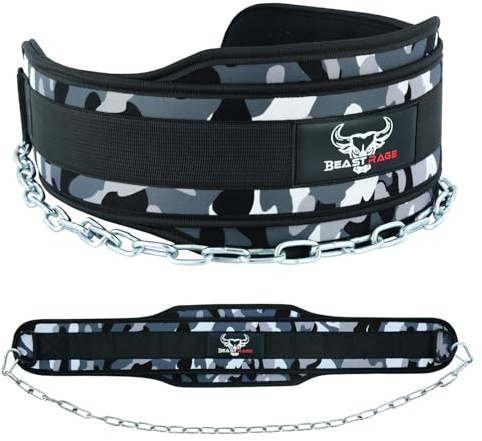 BEAST RAGE Gewichthebergürtel, Leder, strapazierfähig, Fitnessstudio, Bodybuilding, Workout, Training, Gewichthebergürtel, 10 verstellbare Löcher, 10,2 cm, gepolsterte
