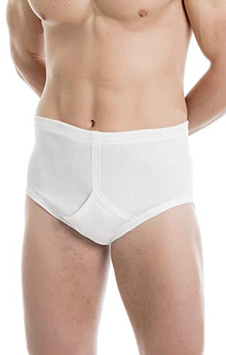 la furlana - Klassische Feinripp-Unterhose mit Öffnung Art. 2110 - 100% gekämmte Baumwolle - Made in Italy - Box mit 6 Stück, Weiß, 56