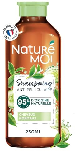 Naturé Moi - Anti-Schuppen-Shampoo – normales Haar – Shampoo ohne Sulfate – Haarpflege Schuppen – Tee, Bio-Gurkenwasser – 95 % natürlicher Herkunft – 250 ml