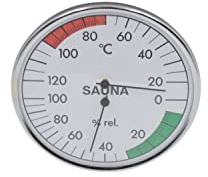 Sauna Thermometer Hygrometer Kombi Instrument im Edelstahlgehäuse