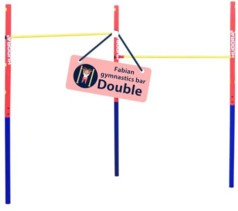 HUDORA Turnreck Fabian Standard/Pro - einfache/doppelte Turnstange für Kinder & Erwachsene - 4-Fach höhenverstellbare Gymnastikstange - belastbare Outdoor-Fitnessstange für bis zu 100kg