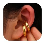 Dochais Ear Cuff für Damen - CZ Fake Helix Knorpel Ohrringe, Piercing Ohrmanschette, 14K Gold Clip Ohrklemme Silber Gold Funkelnde Runde Huggie Ohne Ohrloch