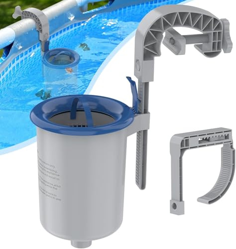 POOLAZA Oberflächenskimmer für Aufstellbecken, Verstellbarer Halter & Korb