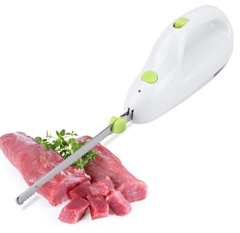 Brrnoo Elektrisches Brotmesser, Elektromesser für Fleisch Küche, Küchenmesser Elektrisch Fleischmesser Tiefkühlkost, zum Schneiden Von Fleisch Brot Käse Gemüse und Obst
