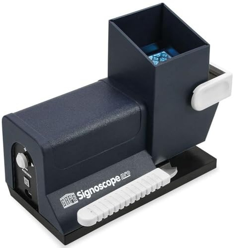 SAFE Signoscope PRO Wasserzeichenprüfgerät für Briefmarken | Optisch-elektronischer Wasserzeichenfinder mit 8 Farben, 3 Weißlichtstufen, 9 RGB-LEDs und USB-Adapter